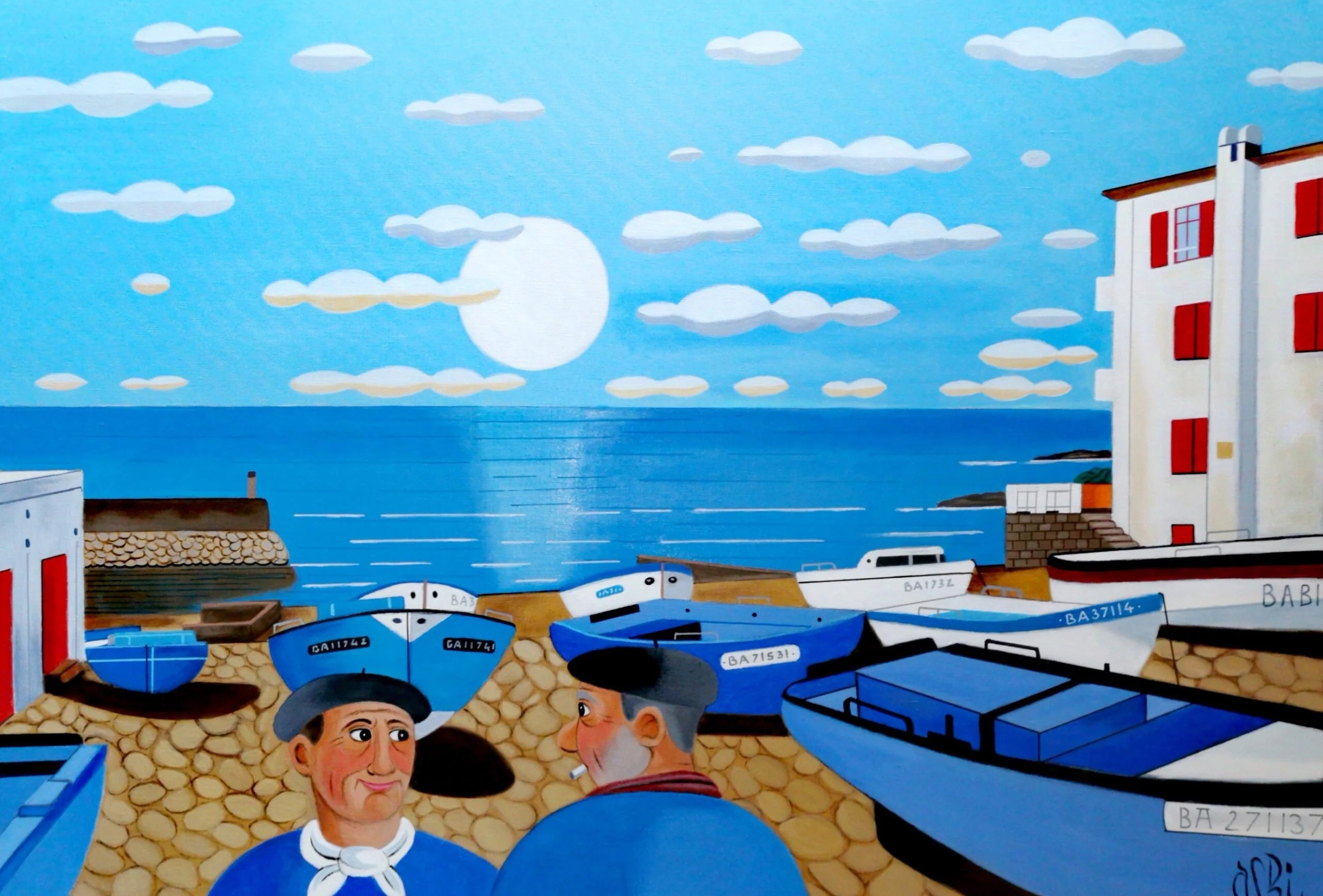 Copains au port de Guethary